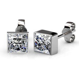 Square Swarovski Stud Earrings